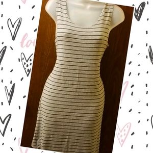 Olivia Rae sleeveless gray striped dress